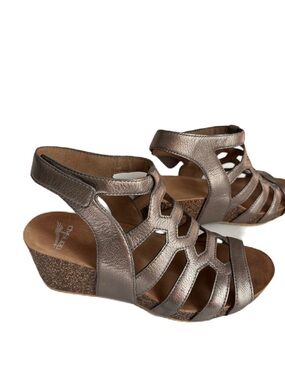 Dansko Bronze Metallic Selina Gladiator Multi-Strap Cork Wedge Sandals Size 39